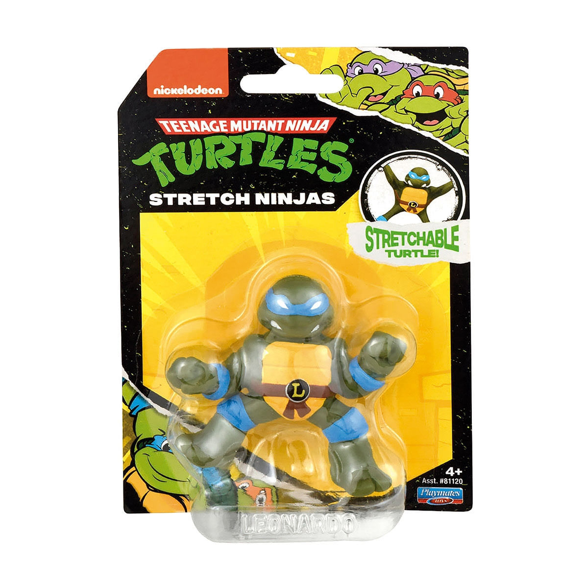 As Tartarugas Ninja - Mini Boneco Elástico Leonardo De 6Cm