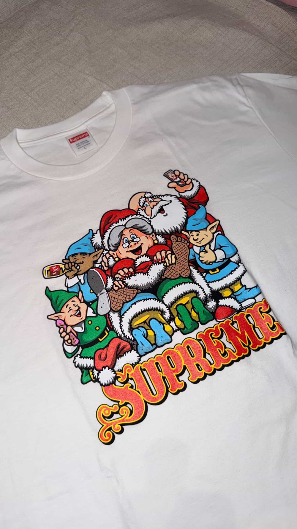 Camiseta Supreme Naughty White FW25-W17 — G, Novo