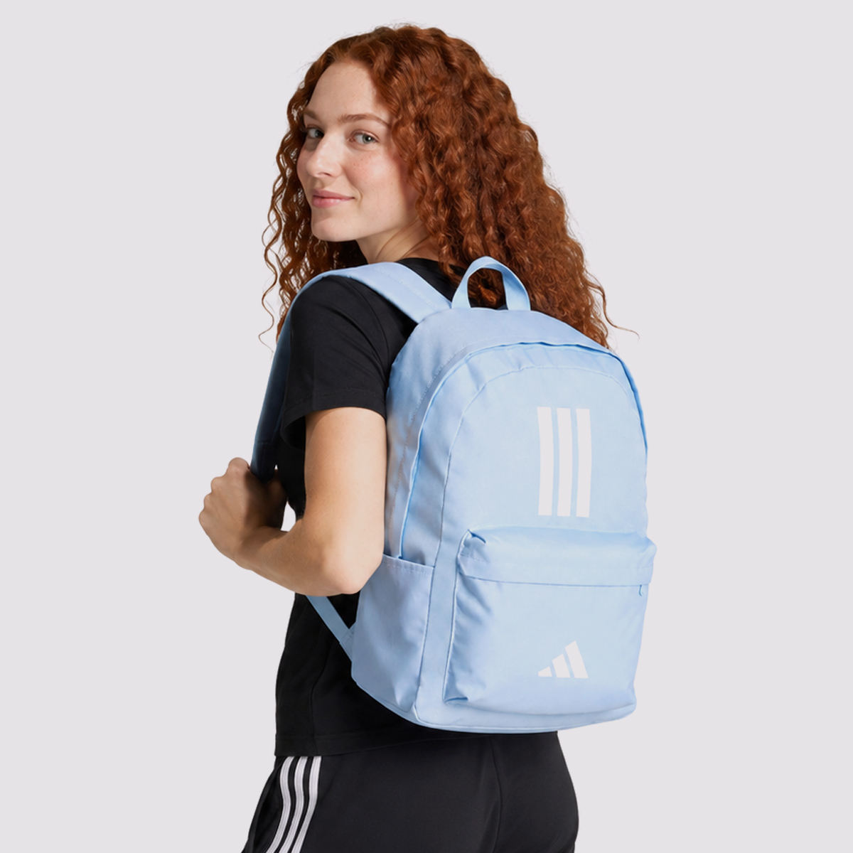Mochila Adidas Classic 3 Listras Azul Claro