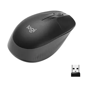 Mouse sem fio Logitech M190, design ambid., cinza