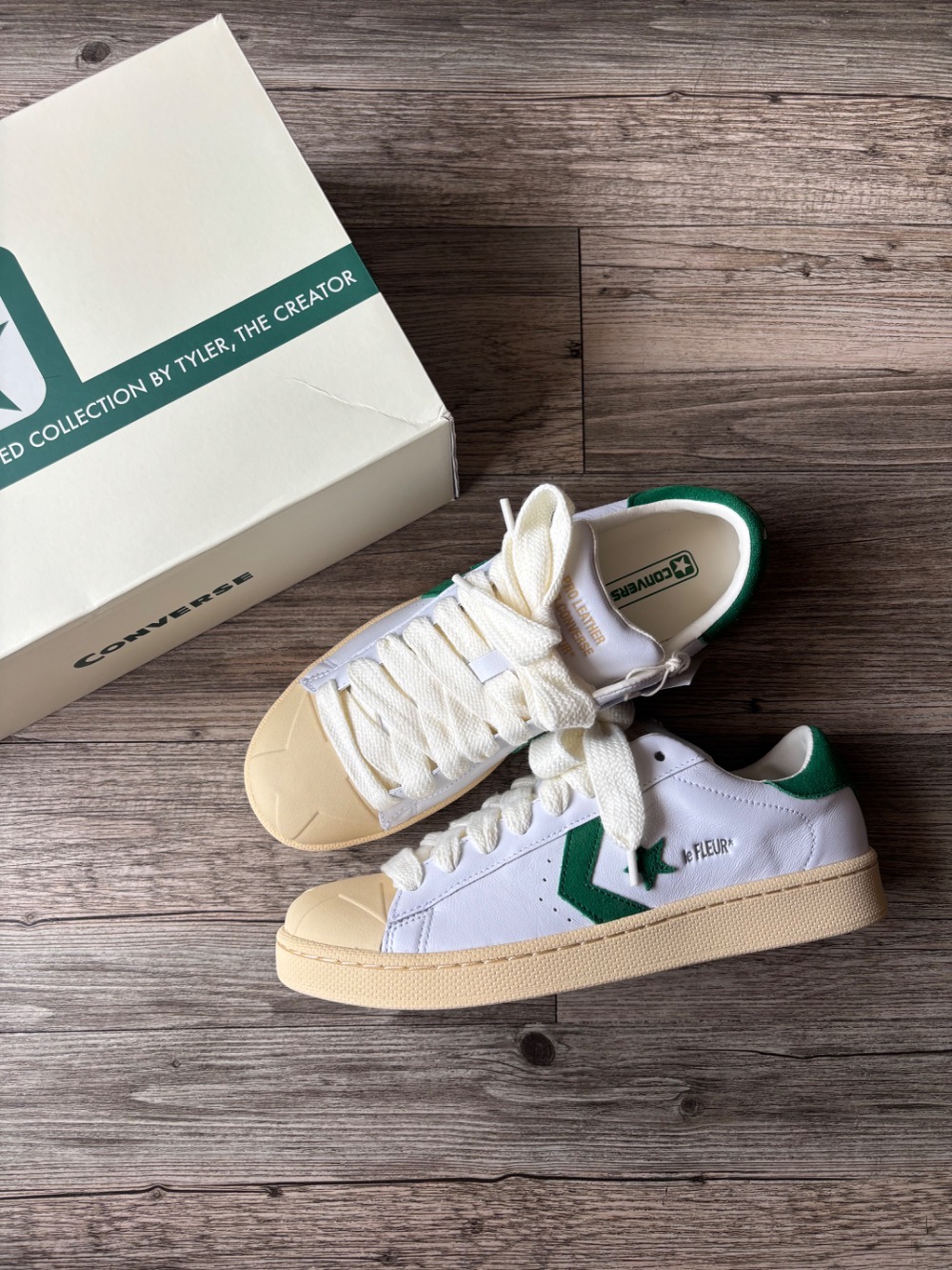 Tyler, The Creator x Converse 1908 Pro Leather Shoes White Green — 42, Novo