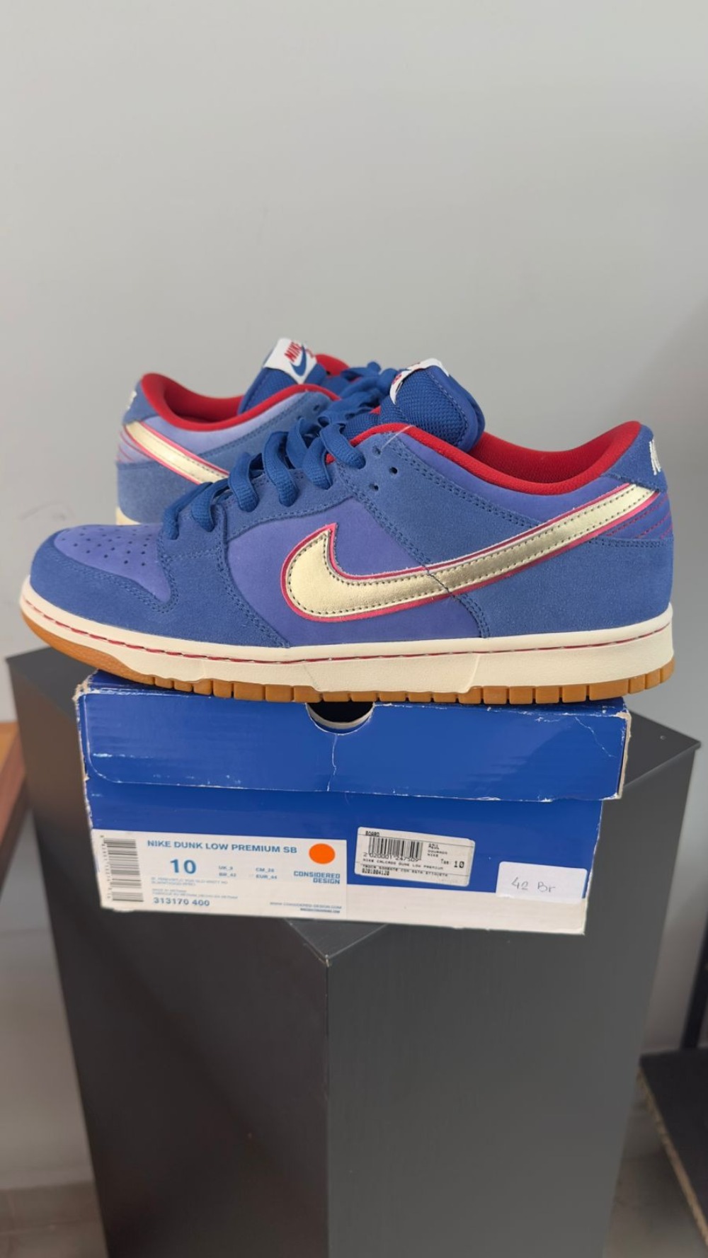Eric Koston x Nike SB Dunk Low Blue Ribbon — 42, Novo