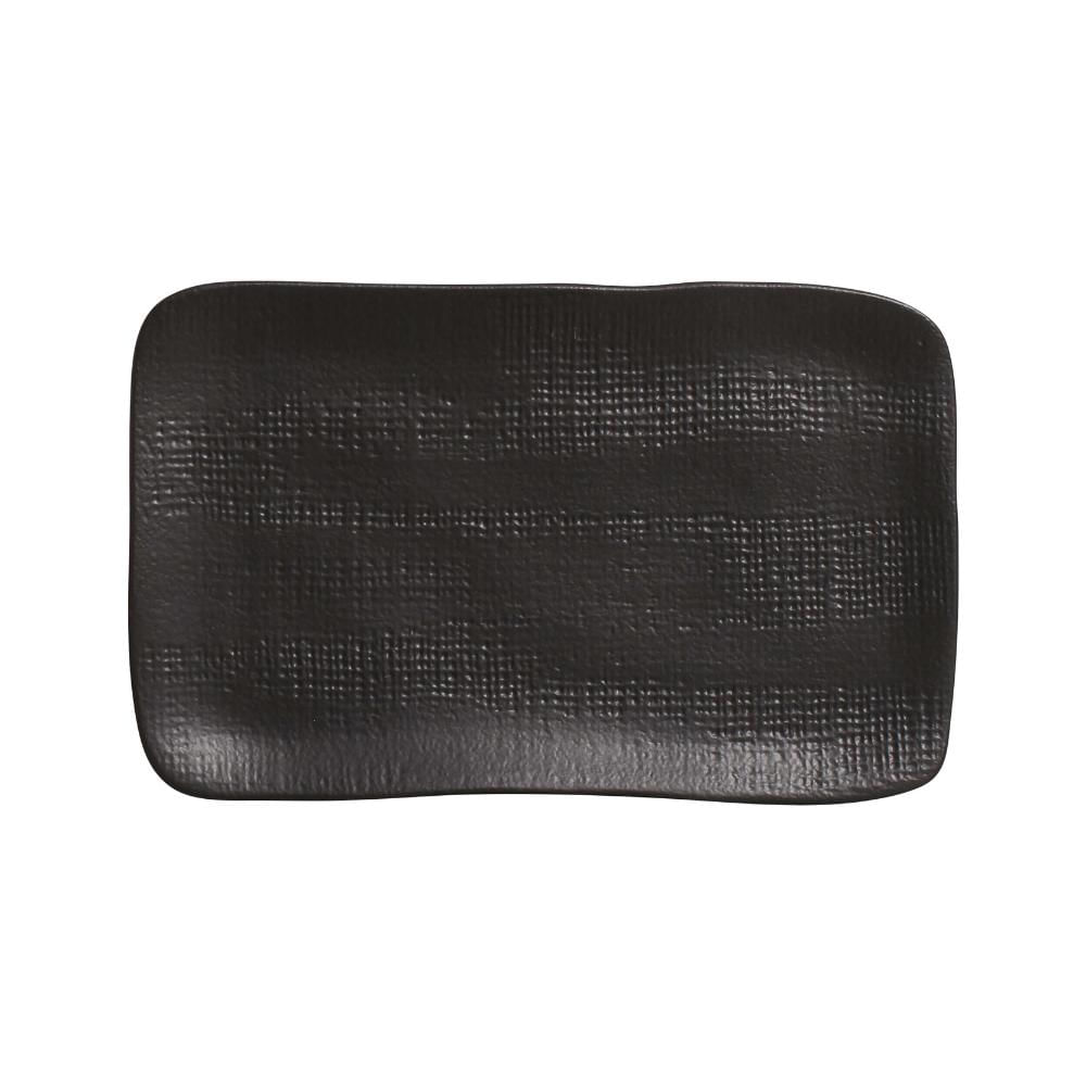 Conjunto com 4 Travessas Retangular Média Juta Preto Matte 27x16cm