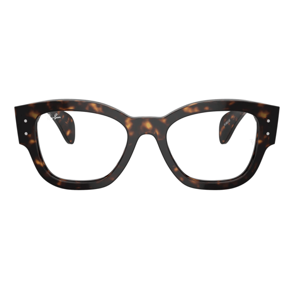 Óculos de Grau Ray Ban RX7681V Feminino Quadrado Acetato Havana