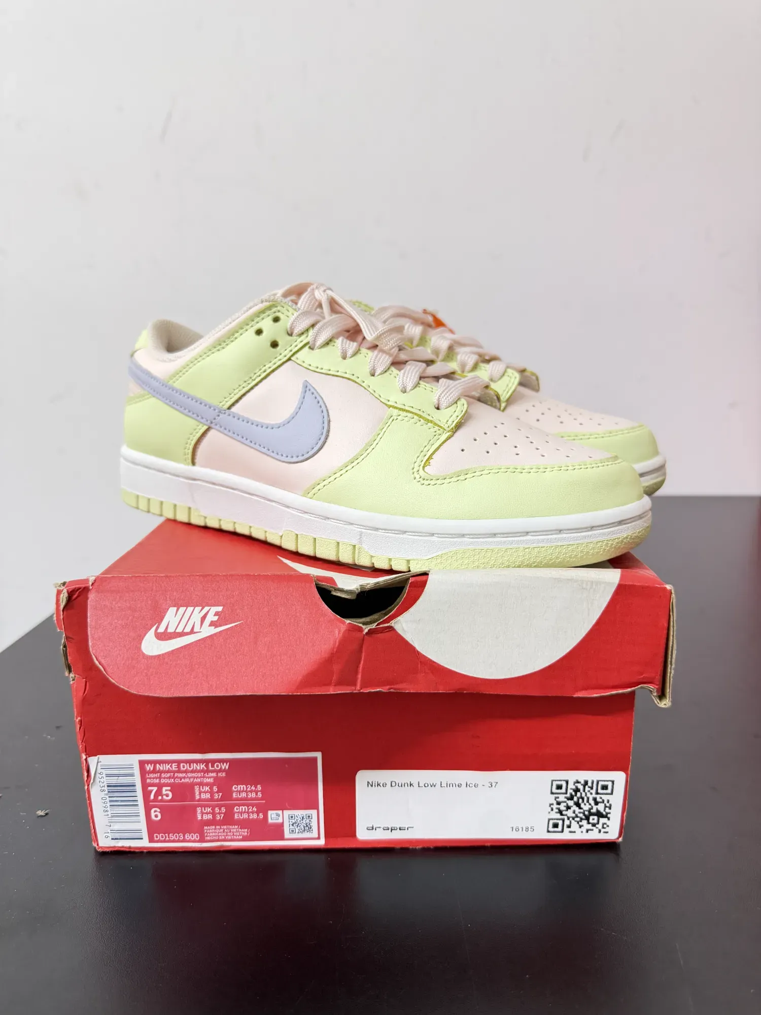 Nike Dunk Low Lime Ice — 37, Novo