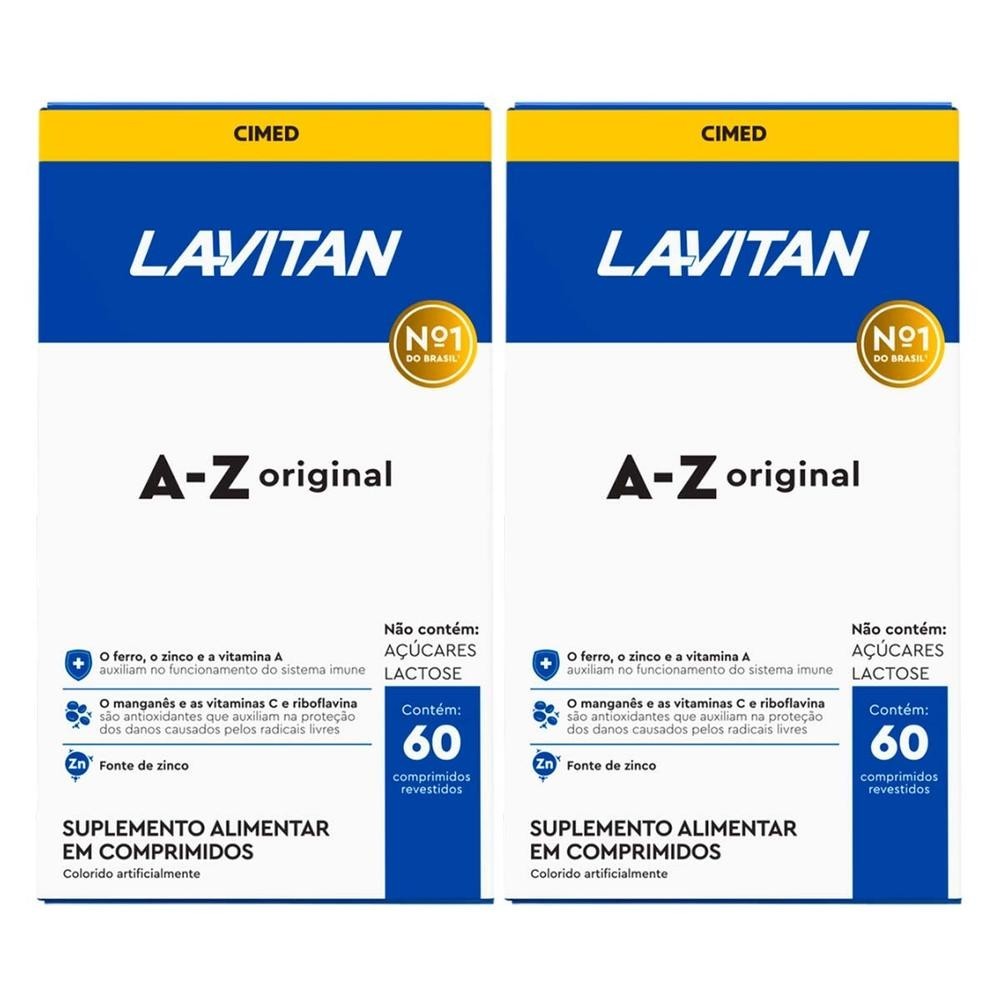 Kit c/2 und Lavitan A-Z Suplemento Original 60 Cpr