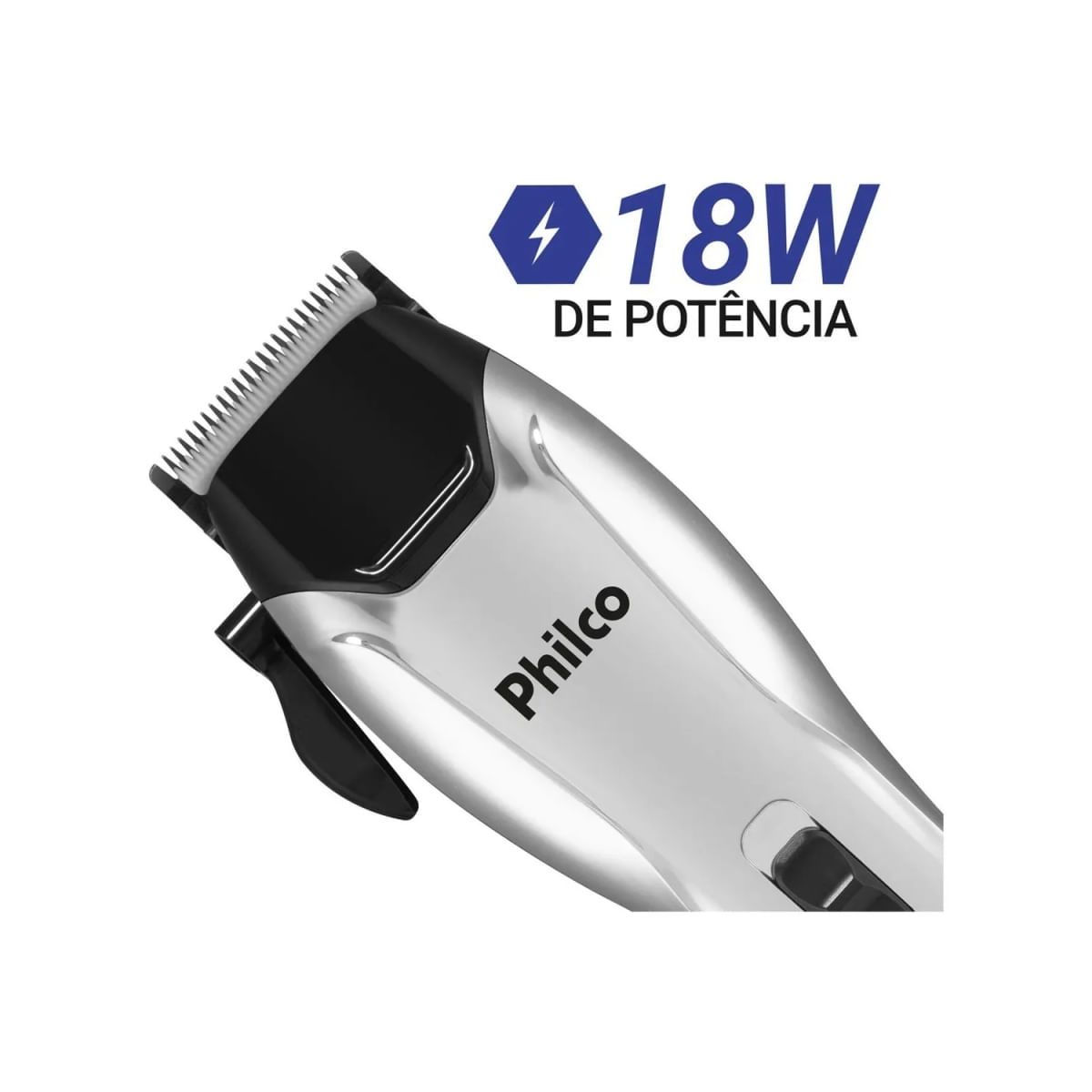 Cortador De Cabelos Philco 9 Acessórios 4 Pentes Pcr04 Cor Cromado Com Preto | 127V