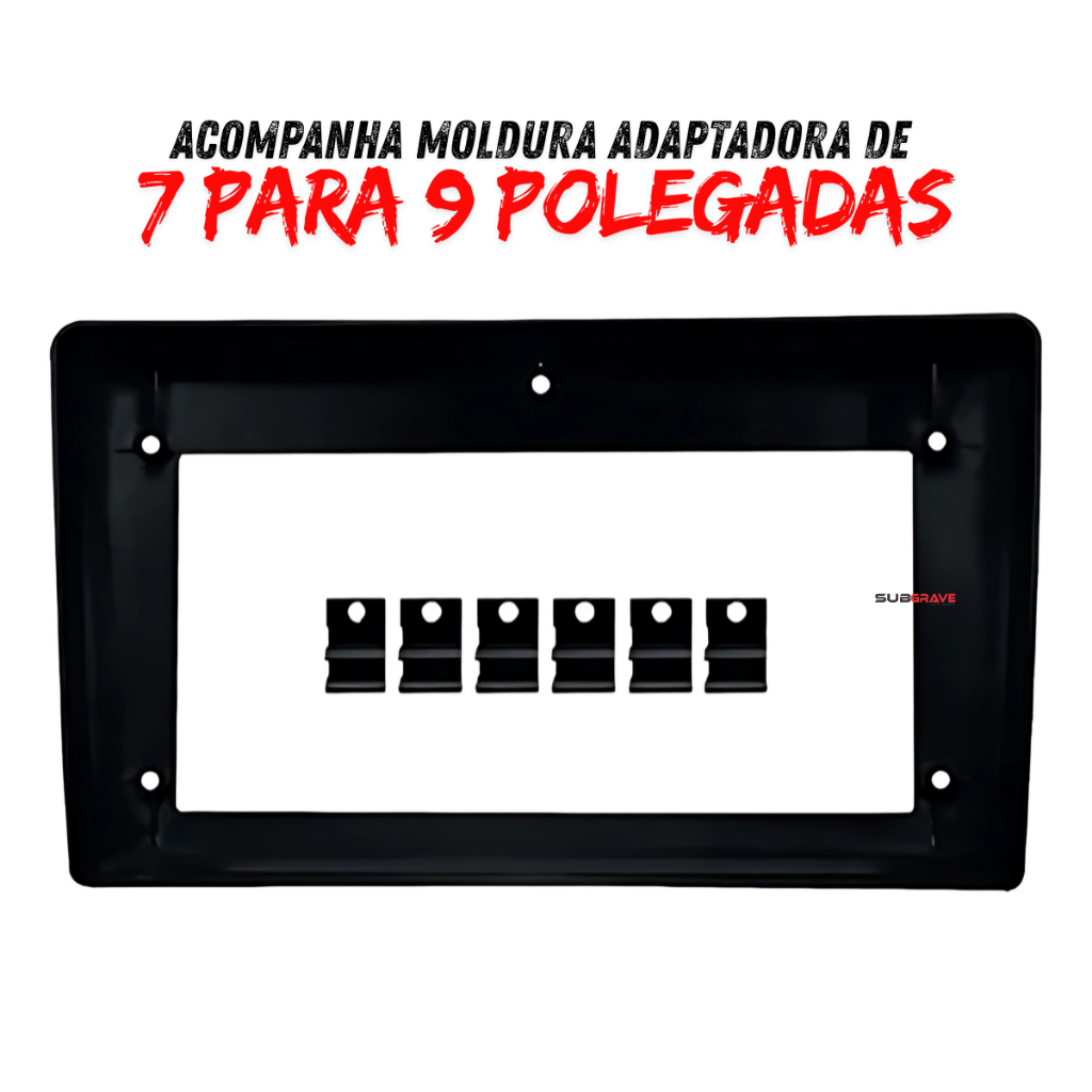 Foto 2 de Moldura Painel 2 Din 7 e 9 Polegadas Chevrolet Celta G2 2006 a 2015 / Prisma 2006 a 2012