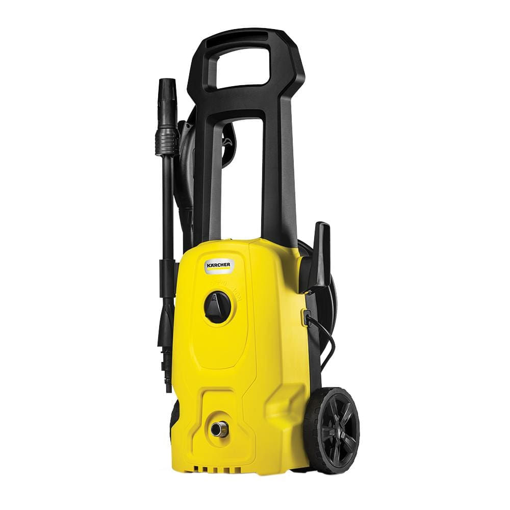 Lavadora de Alta Pressão Karcher Wash Jet 1500psi 1400W Aplicador de Detergente Porta Acessórios Integrado Amarela e Preta 220