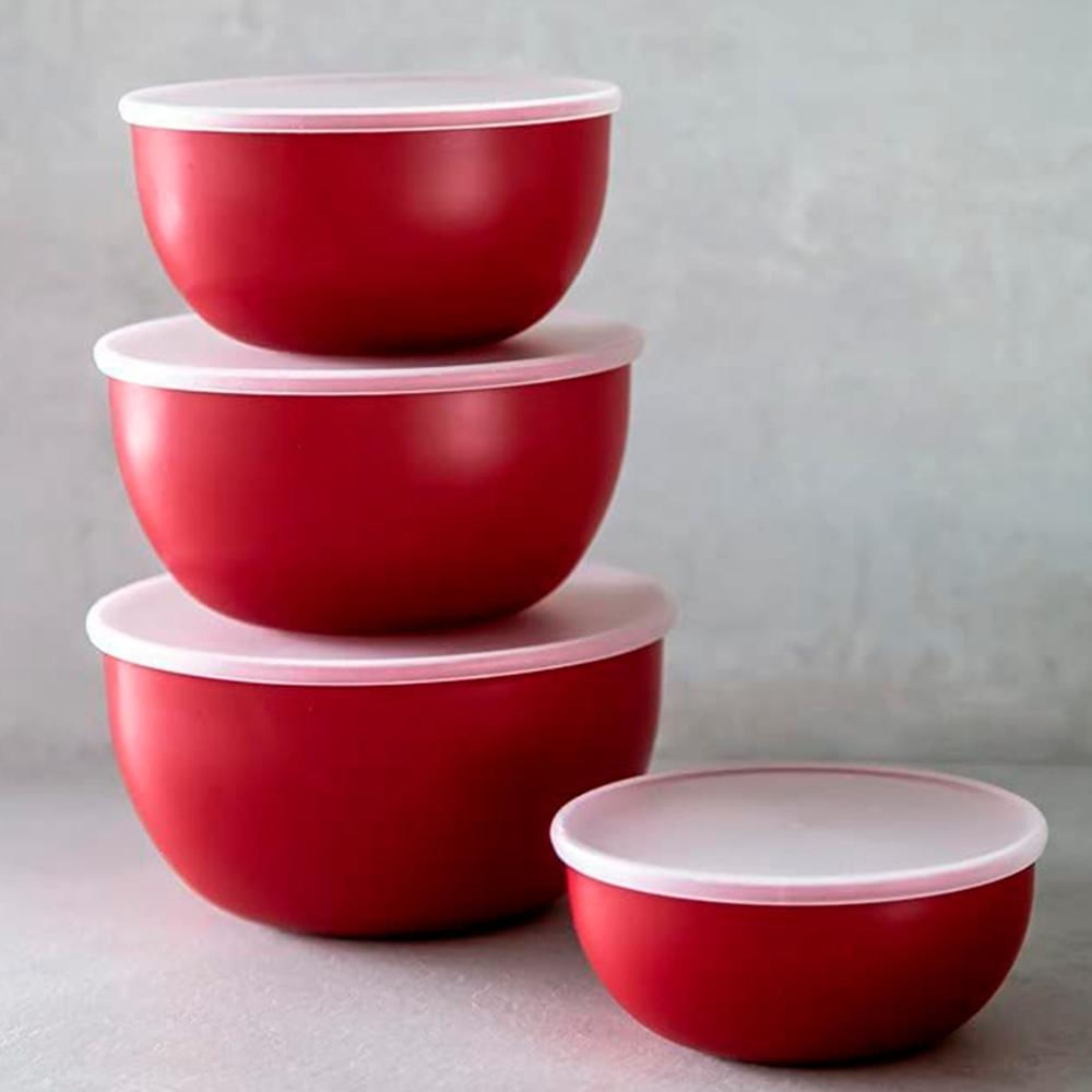 Foto 5 de Conjunto de 4 Tigelas Cozinha Luxo Vermelho KitchenAid
