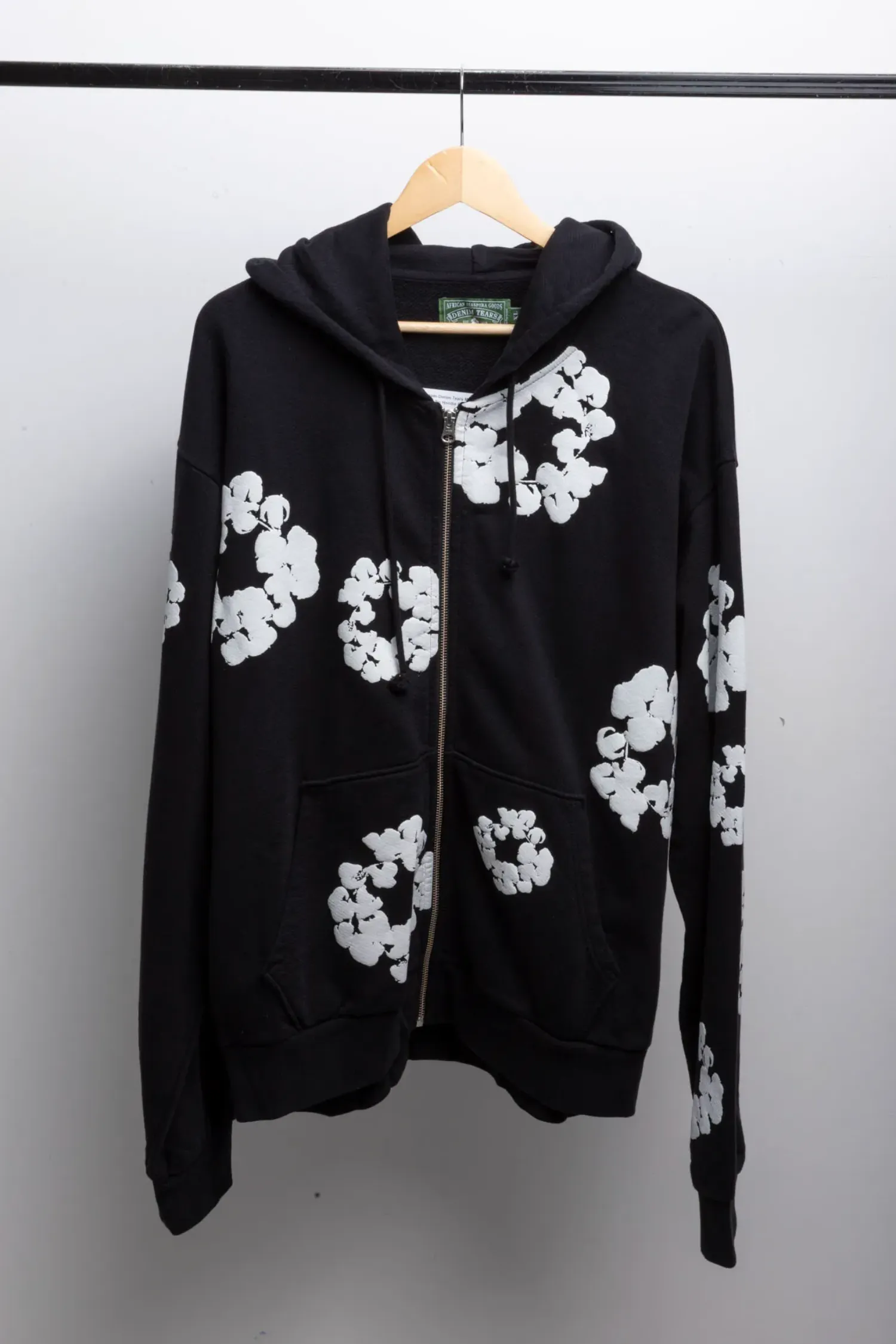 Moletom Denim Tears Mono Cotton Wreath Zip Hoodie Black — XG, Novo