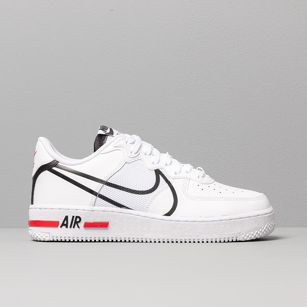 Nike Air Force 1 React White Black Red — 42, Novo