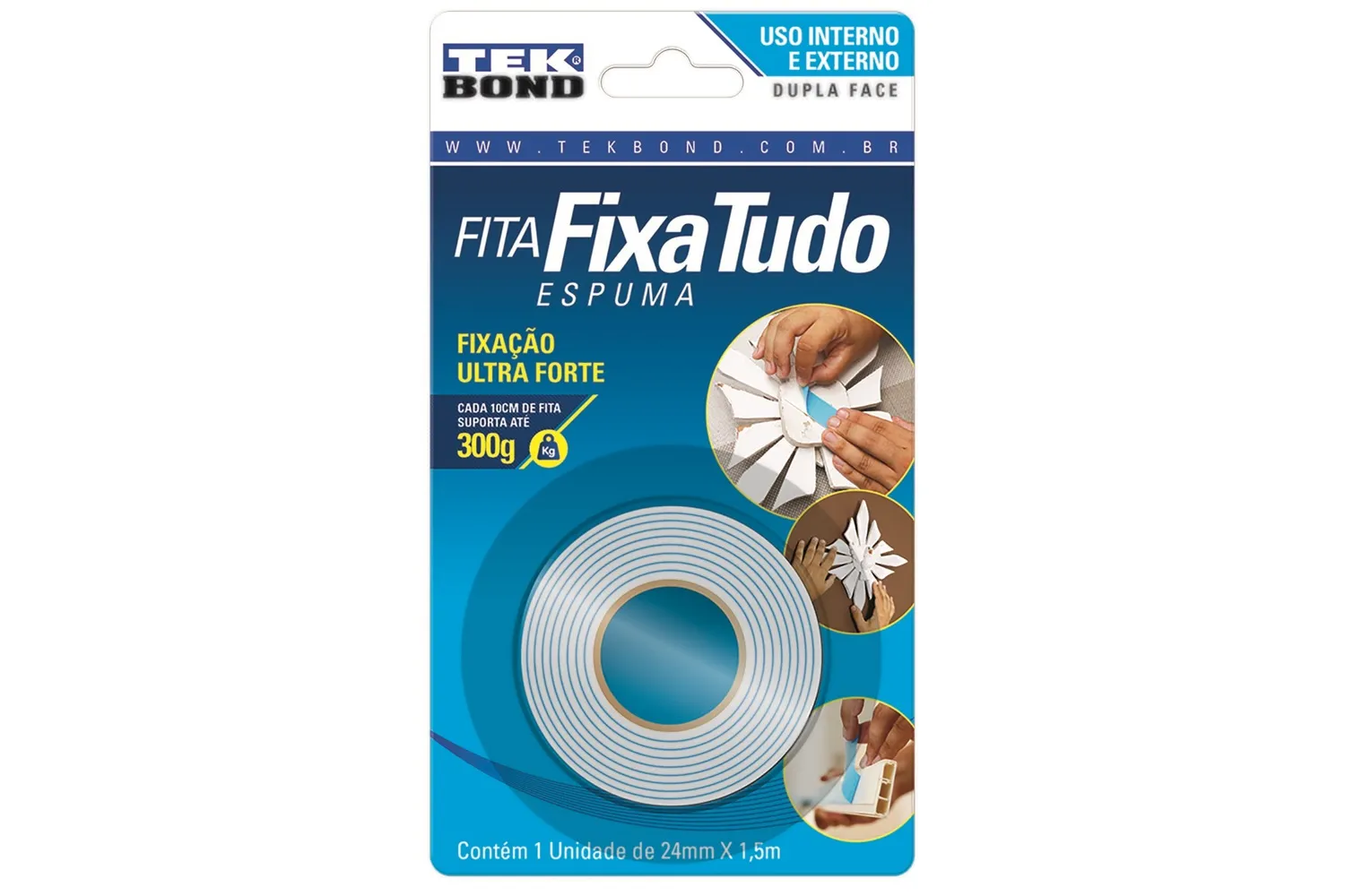 FITA ESPUMA DUPLA FACE 24MMX1,5M BLISTER TEKBOND