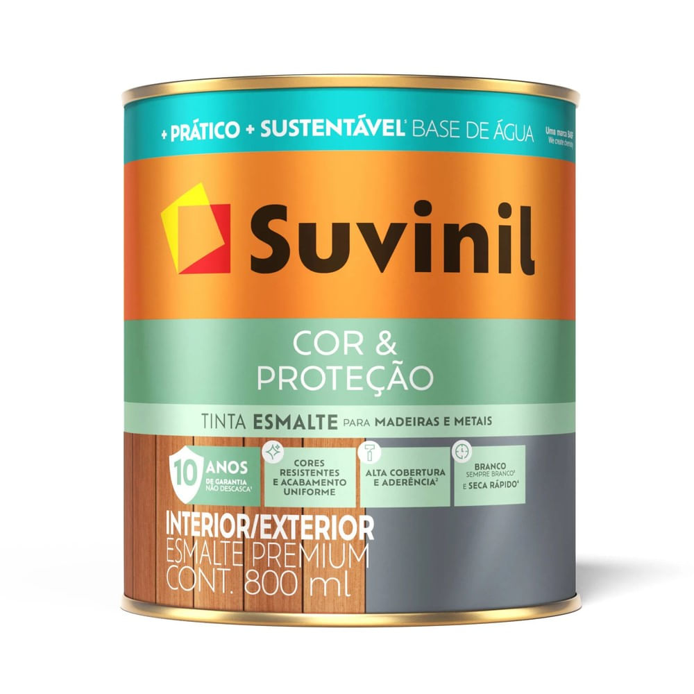 Tinta Esmalte Base Água Cor & Proteção Branco Brilhante 900ml Suvinil