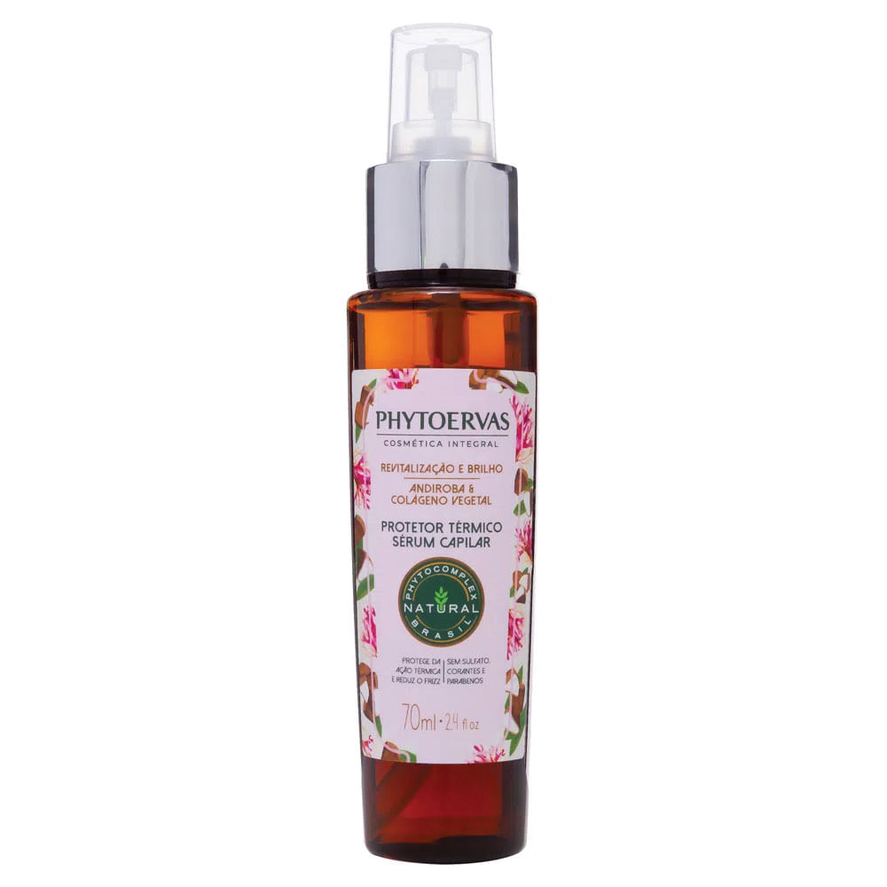 Phytoervas Revitalização e Brilho Andiroba e Colágeno Vegetal – Protetor Térmico — 70ml