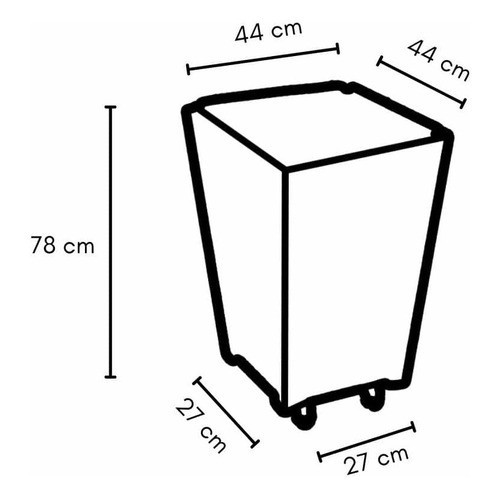 Foto 2 de Vaso Cônico De Madeira Com Rodas 78x44cm - Alpe & Aritana