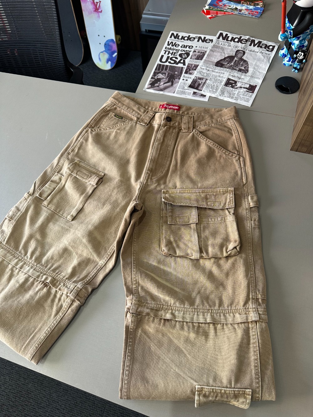 Calça Supreme Zip-Off Utility Tan SS26-W7 — 40, Novo