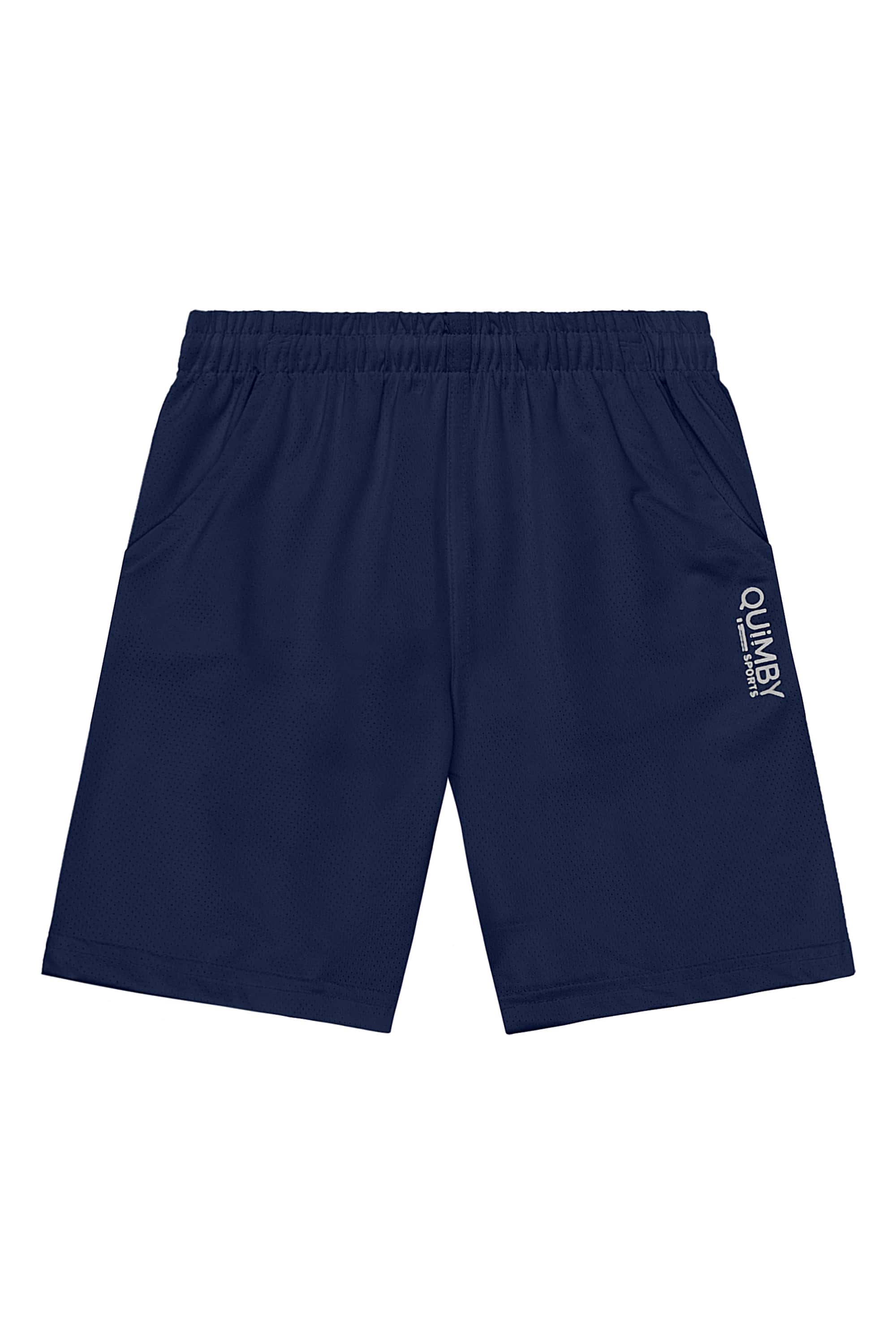 Bermuda Infantil Masculino em Malha Dry Fit (Azul Marinho) Quimby — 04
