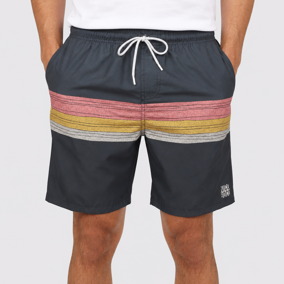 Short Nicoboco Volley Banks Rosa e Preto