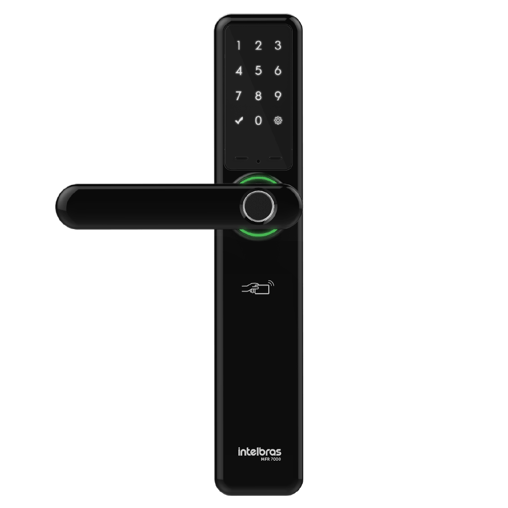 Fechadura Smart Intelbras com Maçaneta Preta MFR 7000