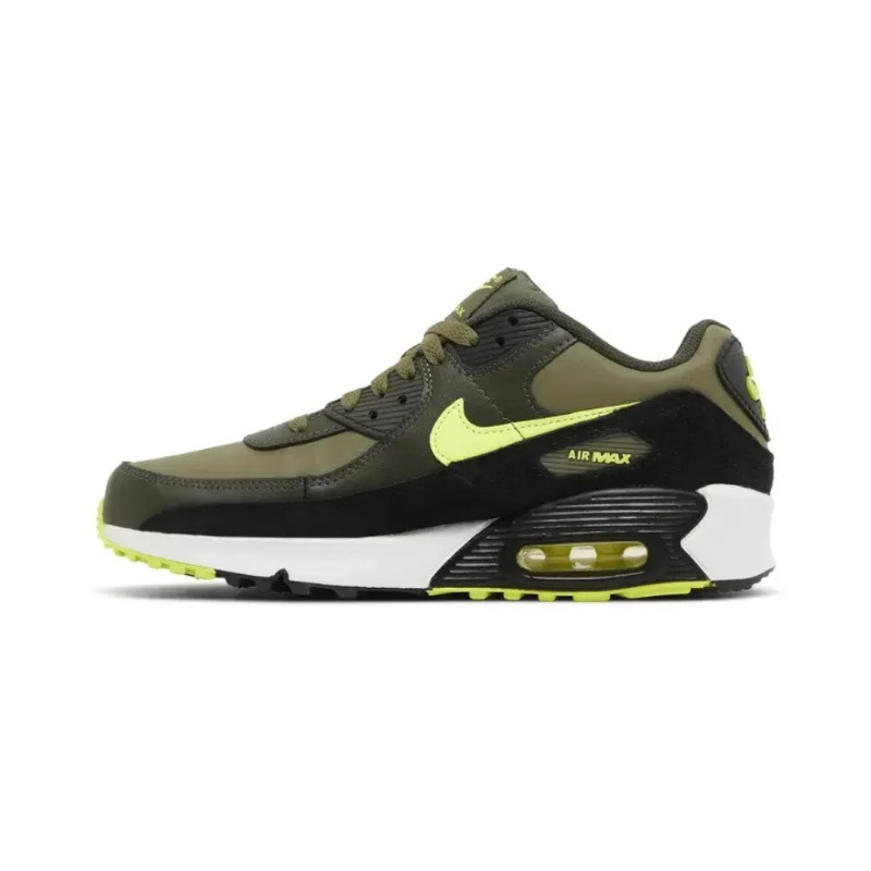 Foto 3 de Nike Air Max 90 Leather GS Medium Olive Volt — 40, Novo