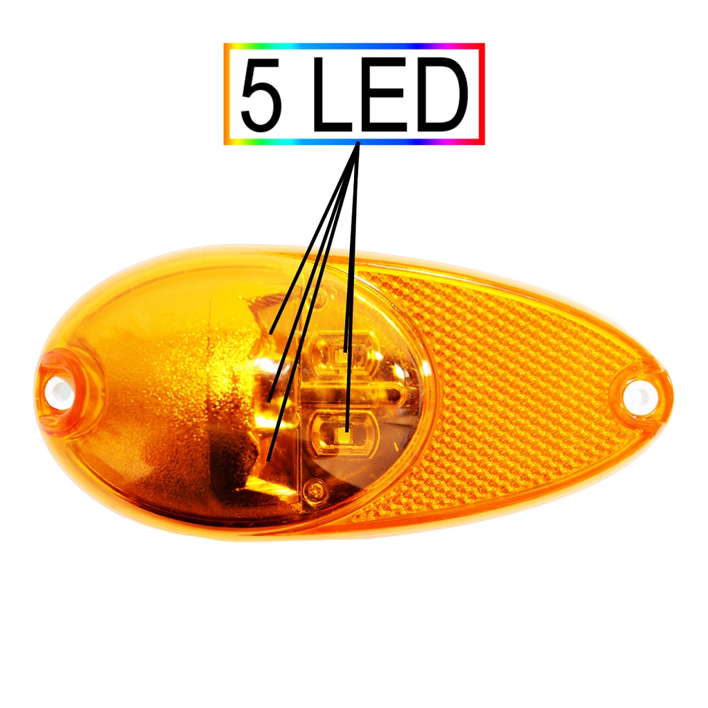 Foto 2 de KIT6 Lanterna Lateral Ônibus Bolha Dupla Função 5 Led BIVOLT