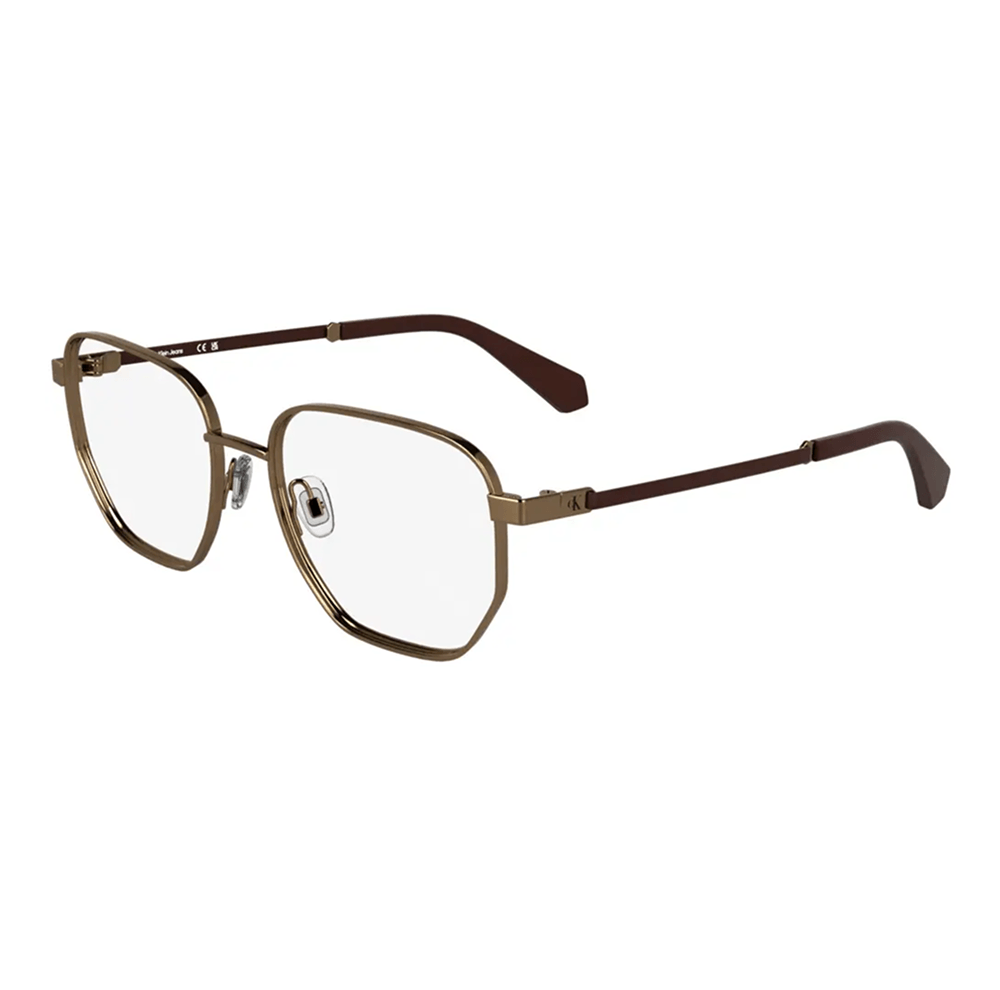 Foto 2 de Armação de Óculos de Grau Calvin Klein Jeans CKJ2520 Unissex Retangular Metal Dourado
