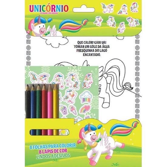 Unicórnios - Colorindo com Adesivos 01