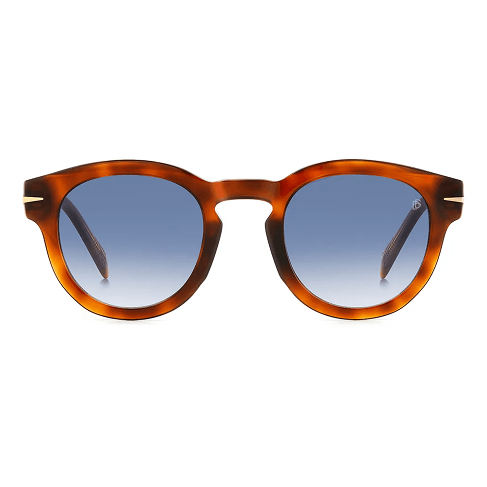Óculos de Sol David Beckham 7041/S Masculino Redondo Acetato Havana