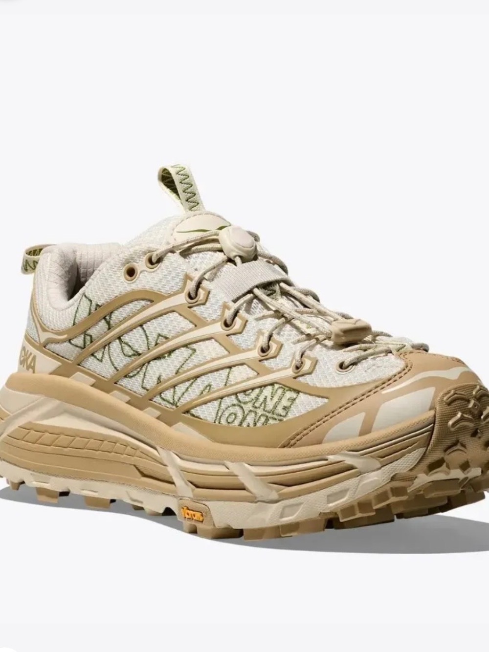 Hoka Mafate Three2 Wordmark Khaki Oatmilk — 41 / 42 / 43, Novo