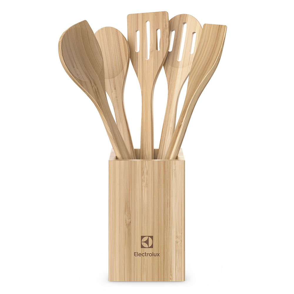 Conjunto de Utensílios de Bambu de 06 Peças NA