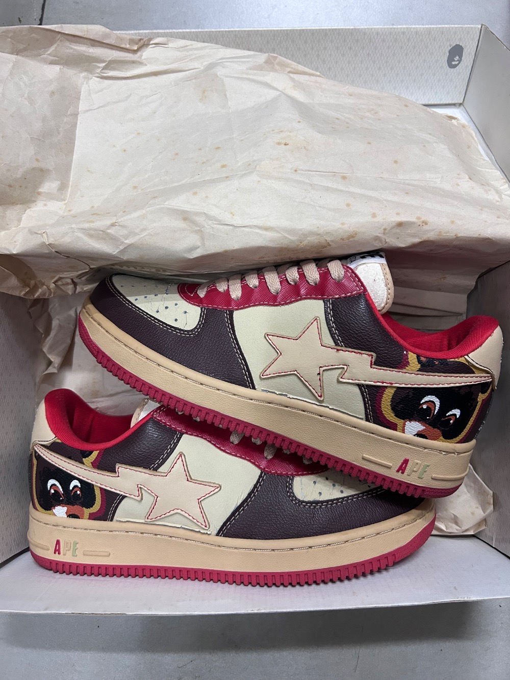 Kanye West x A Bathing Ape Bape Sta Low College Dropout Brown — 41, Usado