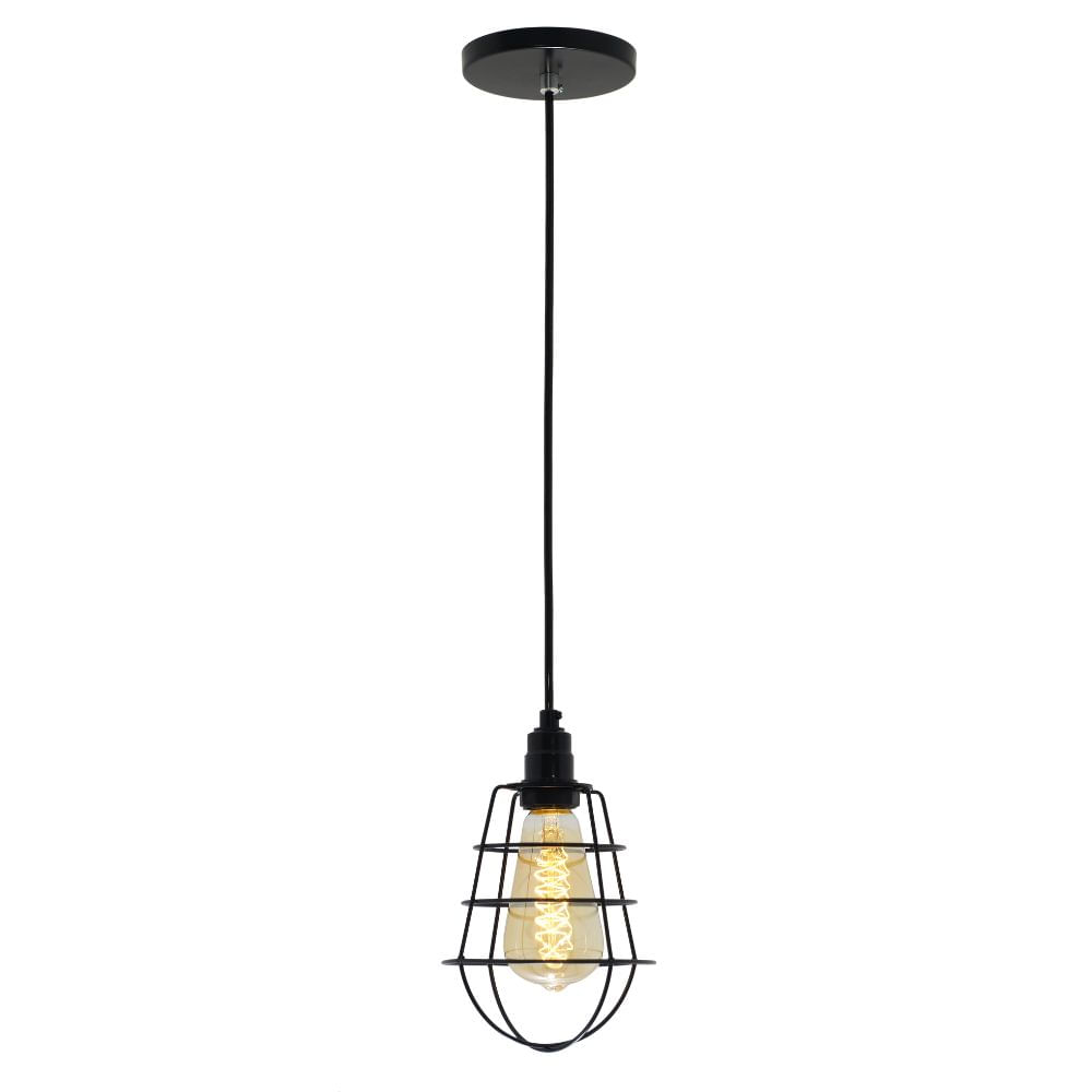 Pendente Aramado Colmeia Preto Auremar