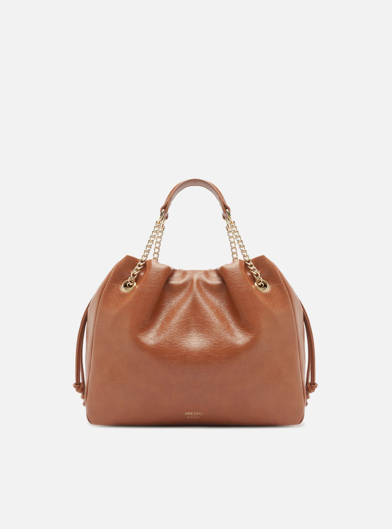 Bolsa Bucket Marrom Média Alça Corrente