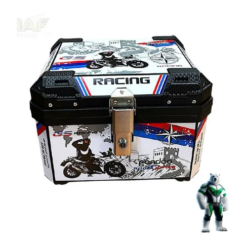 Baú Moto 45L Universal com Kit Fixação e Trava