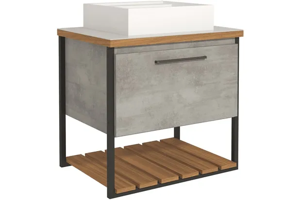 ARMARIO VITTA 60 MDF BP METALON CIMENTO MGM