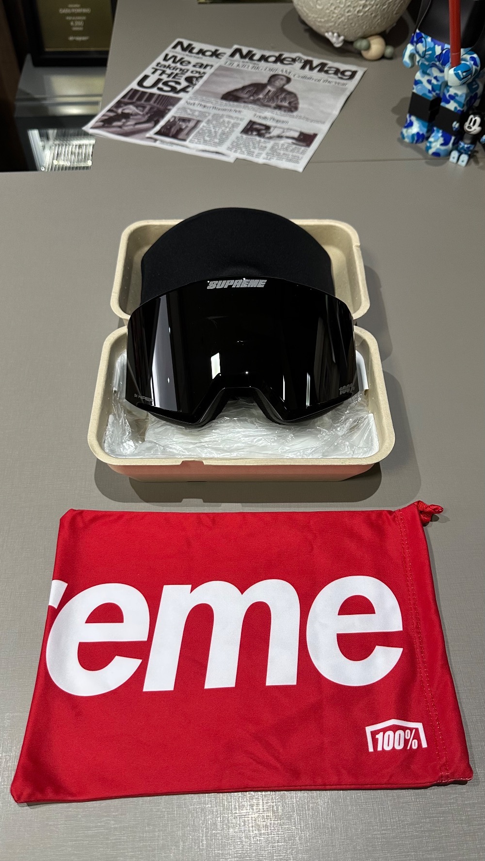 NORG x Supreme Óculos 100% Black FW25-W17 — Único, Novo