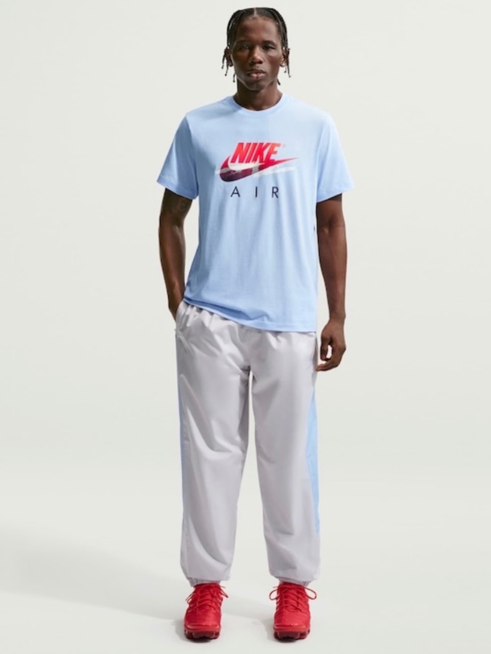 Calça Nike Windrunner Vast Grey Hydrogen Blue Hydrogen Blue — P / M / G / XG / XXG, Novo