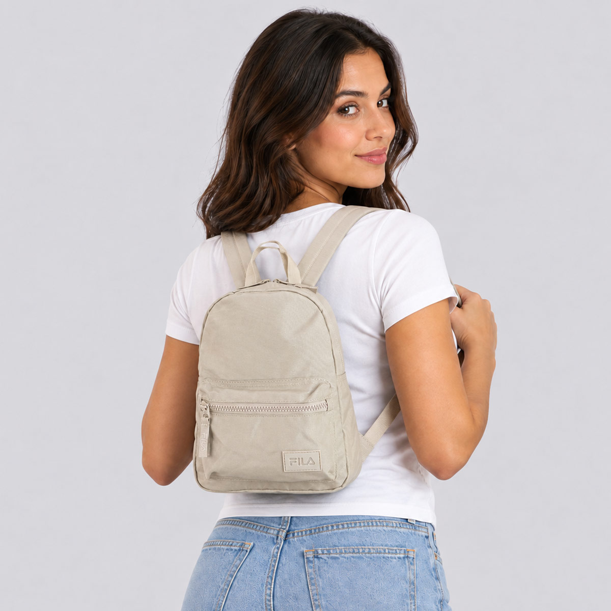 Mochila Fila Mini Box Letter Bege