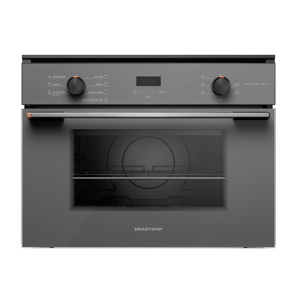 Forno Elétrico de Embutir Brastemp com 47 Litros de Capacidade, Função Air Fryer Pro Cinza - BOX47AR