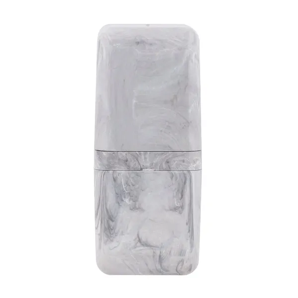 PORTA ESCOVA CUBE C/ TAMPA MARMORE BRANCO - BRINOX