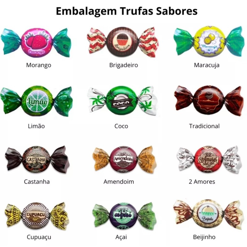 Foto 2 de Embalagem Para Trufas Chocolate 15x16 LuckFest OFF//