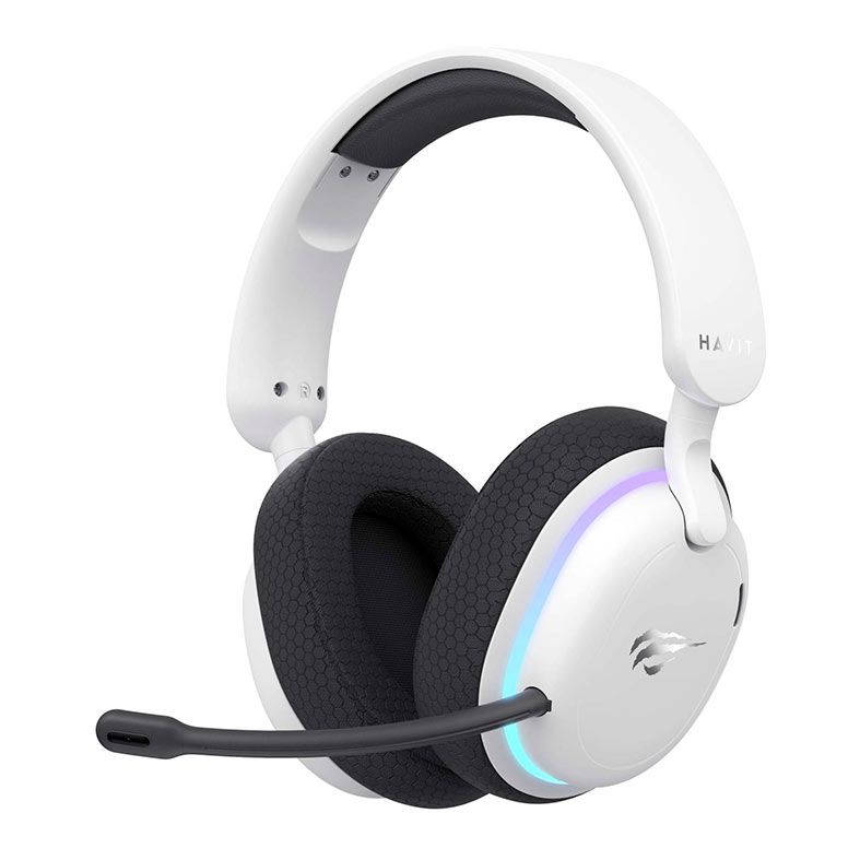 Headset Gamer Havit Fuxi-H7, RGB, Drivers 40mm, Wireless, Branco, FUXI-H7-WH