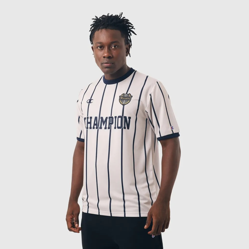 Camiseta Champion Jersey Athletic Football Stripes Vintage White — P / M / XG, Novo