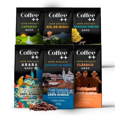 Kit 6 Cafés Especiais Grãos - Coffee++