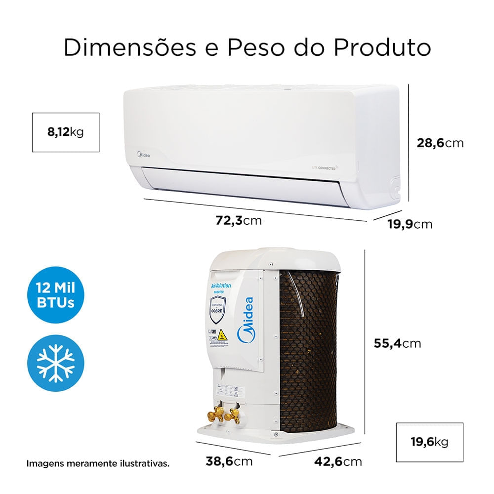Foto 3 de Ar-Condicionado Split 12000 BTUs Inverter Lite Conectado Frio Midea 220
