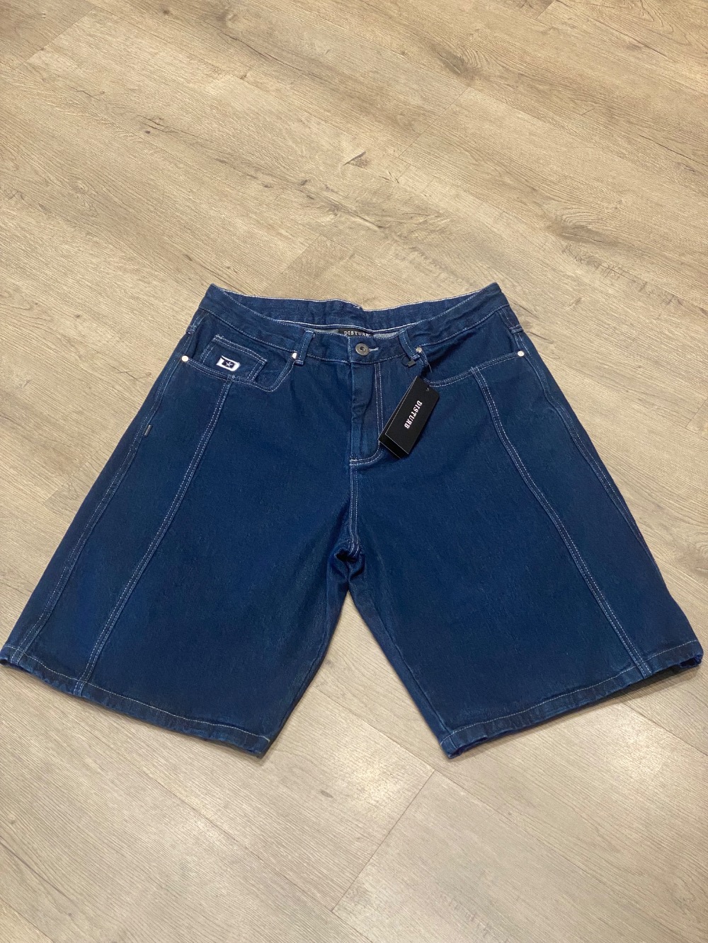 Bermuda Disturb Limited Denim Shorts Blue — P / M / XG, Novo