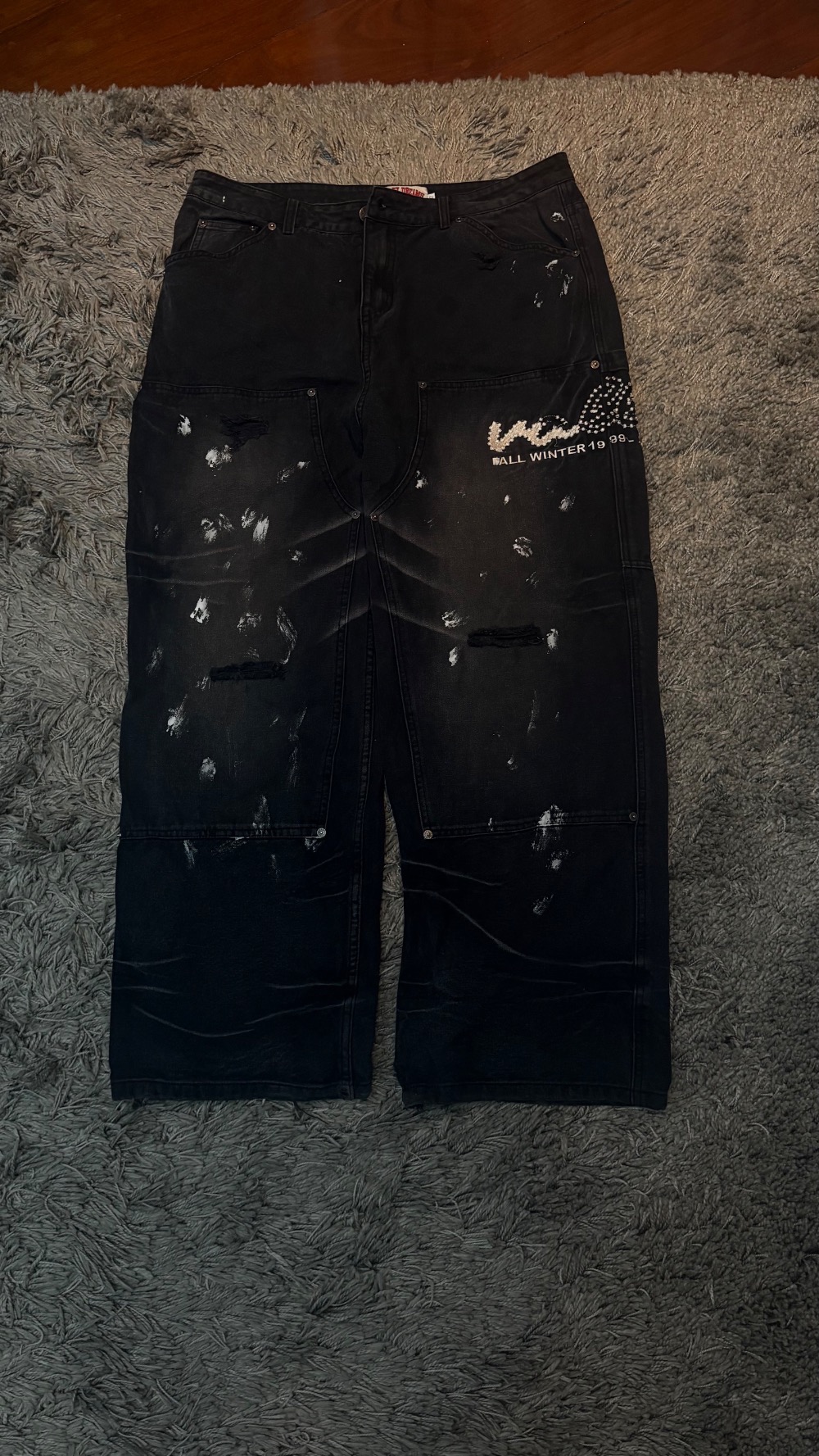 Calça Vale Lives Forever Daily Work Pants Painted Black — 42, Novo