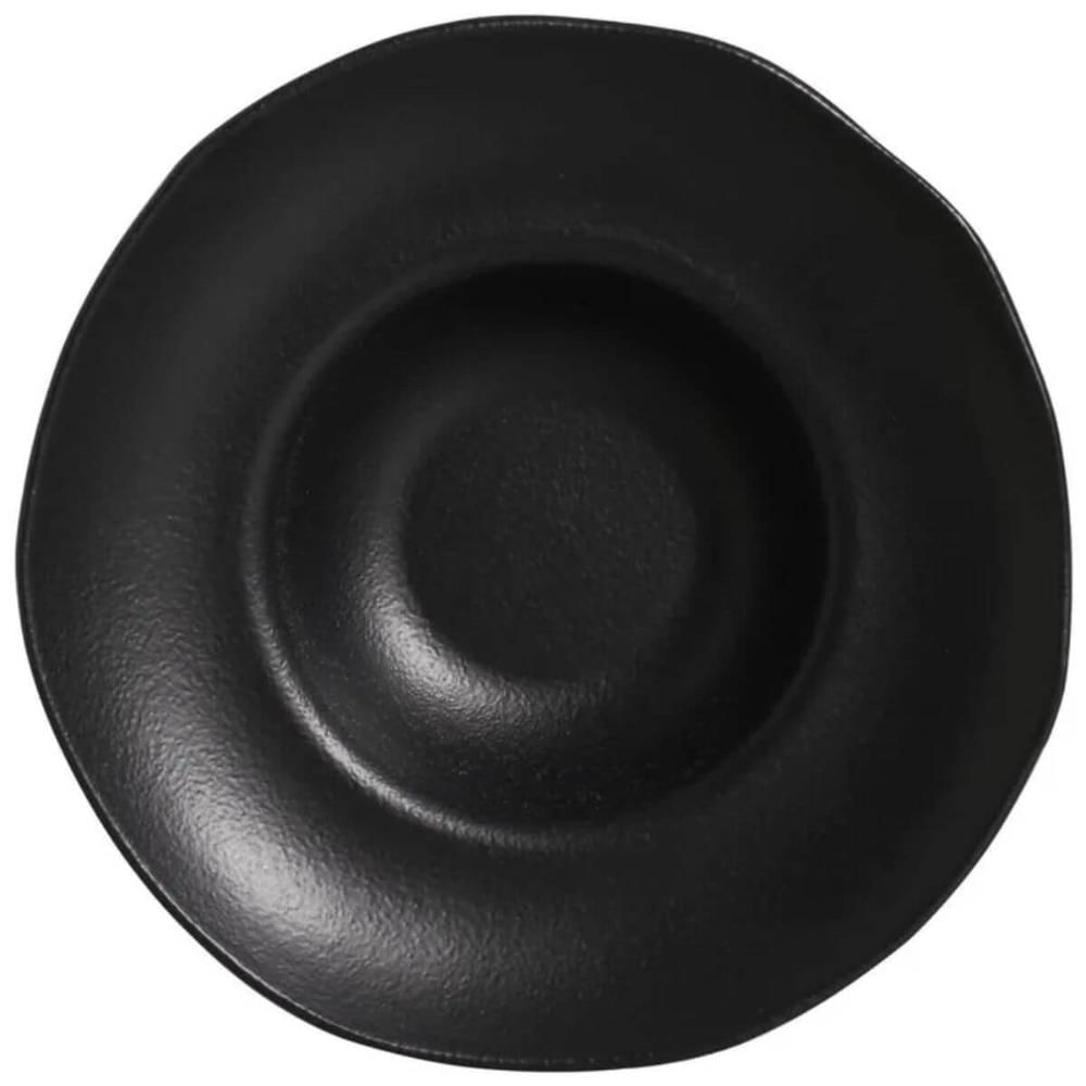 Prato de Massa Cerâmica Porto Brasil Preto Matte 450ml Jantar Mesa Posta Cozinha