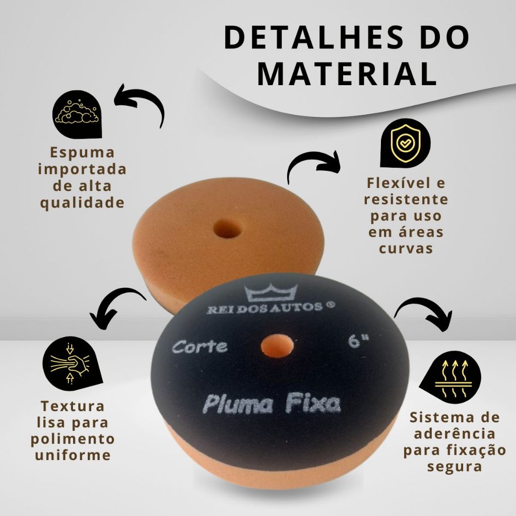 Foto 2 de Boina Corte Espuma 6 Polegadas Pluma Fixa Uso Profissional